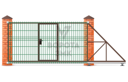Ворота откатные 3d 2200×3500 ЗМК-7871