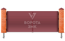 Ворота распашные на винтовых сваях 1500×2250 ЗМК-4944
